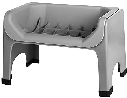 The Fluff Trough Binge Blocker - Elevated Dog and Cat Slow Feeder - Vet Approved, BPA-Free, and Non-Toxic - with Dishwasher Safe Silicone Slow Feeder Insert - Purple Slow Feeder, Gray