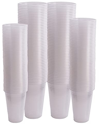 Shefa Clear Plastic Cups - 100-1000- 3000 for Beer, Water, & Juice, for Dessert & Cold Drinks - Slush's & Milkshake and Cocktail - 180ml, (3000 Plastic Glasses)