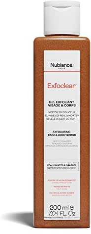 NUBIANCE - Exfoclear - 200ml - Fruchtsäure-Peeling für Gesicht und Körper - Tiefenreinigendes Gel gegen Mitesser, für fettige und trockene Haut.