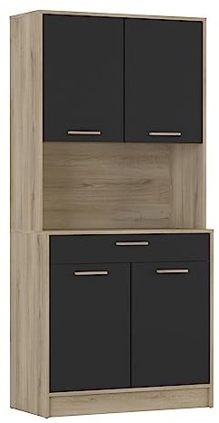 Demeyere Buffet Industriel 4 Portes 1 Tiroir 1 Grande Niche Résistant à l’Eau & Idéal Micro-Onde