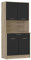 Buffet Industriel 4 Portes 1 Tiroir 1 Grande Niche Résistant à l’eau & Idéal Micro-Onde – Coloris Bois Clair et Noir – 83,3x40x176,1 cm