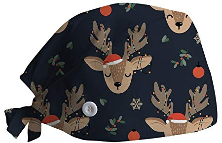 AIchenYW Verstellbar Arbeitskappe Baumwolle Staubkappe Unisex Scrub Cap Damen Herren Kopfhaube Einheitsgröße Bandana Cap Anti-Staub Chefkoch Elastische/kurzes Haar Pflege Kosmetikerin A04