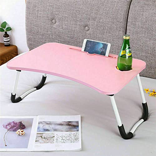 Vision4ever 1x Pink Folding Desk Portable Laptop Stand Table Bed Sofa Lap Tray Dinner