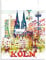 ARTland Wanddeko Wandbild Alu Verbundplatte für Innen & Outdoor Bild 60x80 cm Pop Art Köln Stadt Kölner Dom Bunt U2ZU