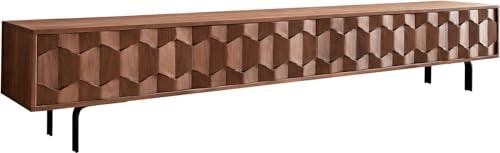 DELIFE TV-Board Fevo Akazie Braun 220 cm 4 Türen L-Fuß Lowboard