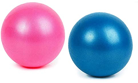 YiYFiT Pilates Ball, 2pcs 25cm Mini Übungsball Stabilitätsball Soft Yuga Ball für Gym Home Office,Perfekt für Pilates,Yuga,Core Strengthening,Physikalische Therapie,Fitness Workout(Pink und Blau)