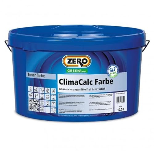 Zero ClimaCalc Farbe, Innenfarbe, Kalkfarbe, Stahlfarbe, gegen Schimmelbildung. 2,5 Liter Weiß