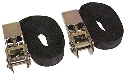 2 Stück 800kg 6,5m oder 4,5m Spanngurte Set mit Ratsche einteilig 1 teilig Ratschengurte Zurrgurte 25mm Schwarz 800daN 1t diversen Größen (6,5m)