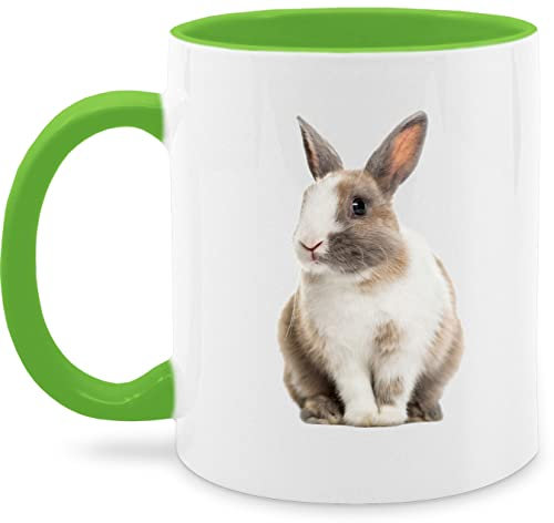 Tasse Tassen 325ml - Ostergeschenke - Hasenmotiv Ostern Hase Motiv Hasen - 325 ml - Hellgrün - hasentasse ostertassen, oster mit kaffeetasse kaninchen ostertassen ostermotiv kaffeebecher