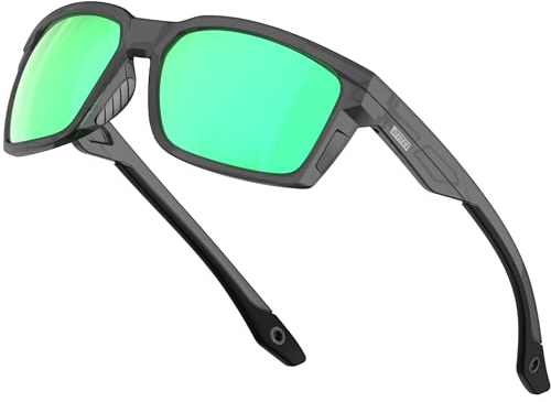 ATTCL Sonnenbrille Herren Polarisierte Sportbrille Fahrerbrille TR90 Rahme Ultra Leicht CAT 3 UV400-Schutz 2238 touhui-Green