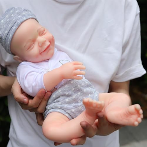 Farious 46CM Realistic Full Silicone Baby Doll,Reborn Baby Dolls, Toy, And Collectible.Bald Drinkable Boy 024-d