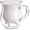 Gelb&Schwarz Big Water Bottle Cow Udder Shape Double Walled Clear Glass Milk Coffee Tea Mug Cup Handle Blank Mugs for Crafting
