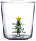 OFFILICIOUS 3D Trinkglas Becher mit Weihnachtsbaum Figur innen stielloses Glas für Wein Wasser Milch Kelch Trinkglas Tasse