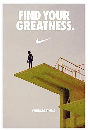TONFON Nike Find Your Greatness Wandkunst-Deco-Poster, Leinwand, Poster, Wandkunst, Dekor, Bild, Gemälde für Wohnzimmer, Schlafzimmer, Dekoration, ungerahmt, 20 x 30 cm