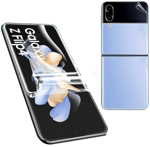 Foebxxs [2 Pièces Hydrogel Protecteur d'écran pour Samsung Galaxy Z Flip 4 / Samsung Galaxy Z Flip4 5G, Souple Haute définition Transparent TPU 3D Film [sans Bulles][Anti-rayures] [Non Verre Trempé]