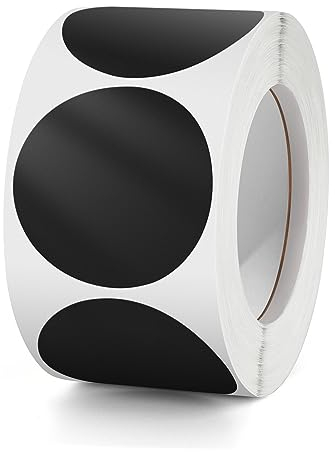 Runde Aufkleber Schwarz 38mm Selbstklebende Farbkodierung Etiketten Rolle kleine Markierungspunkte Round Sticker 500 Stück