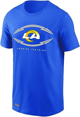 NFL Fußball-T-Shirt für Kinder, Jugendliche, 8–20, Armour Ball Team Color Performance Primary Logo, kurzärmelig, LOS ANGELES RAMS, 14-16