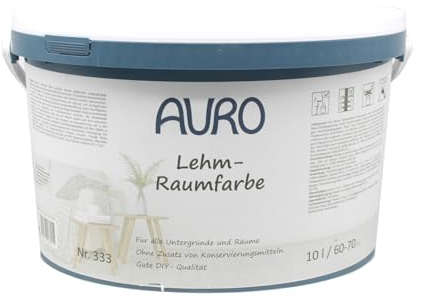 AURO Lehm-Raumfarbe - Nr. 333-10 Liter weiß Lehmfarbe Wandfarbe für den Innenbereich