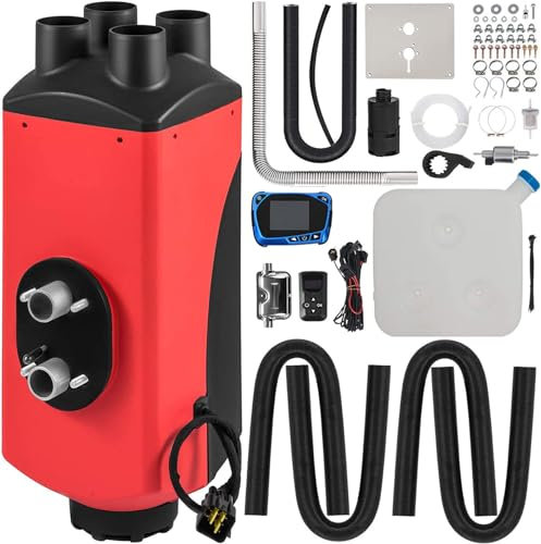 HACLEN 8KW Riscaldatore Gasolio 24 V Riscaldamento A Diesel Serbatoio da 10 Litri Riscaldatore A Gasolio, 4 Uscita dell'Aria, con Monitor LCD per Camper E Rimorchio -8KW-12V