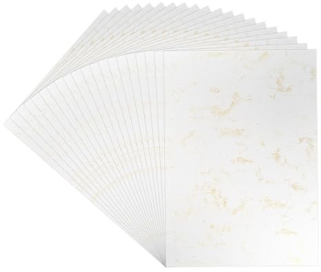 Ideen mit Herz Deko-Karton | Marmoroptik | DIN A4 | 230g/m² | Marmoroptik in Weiß/Gold | 20 Bogen