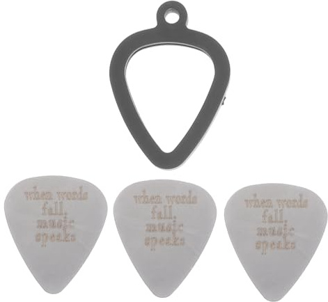 Gitarrenplektren Cliphalter Saiteninstrumente mit Beige für -pack | Silikon und Edelstahl, Leichte Ausführung, 3 Stück, für Einsteiger, als Zubehör für Gitarren Bässe