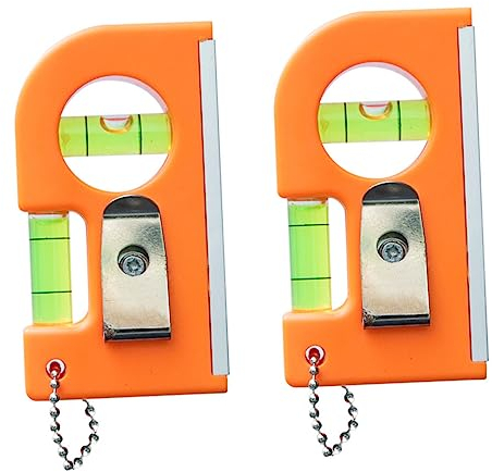 HOMSFOU 2pcs Spirit Level Magnetic Pocket Level Mini Level Tool Magnetic Picture Frame Picture Hanging Levels Mini Level Keychain Household Level Aluminum Alloy Bubble Small Pocket