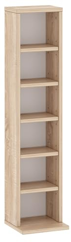 Feldmann Preiswert Wohnen CD-Regal 902 Standregal 21x20x91cm Sonoma Eiche