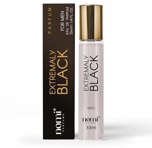 Nomi Perfume für Herren, 33ml, (EXTREMALY BLACK) Eau de Parfum mit 20% Duftölen, holzige & würzigee Noten, Lang anhaltender Duft