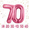 70 Geburtstag Deko zahlen luftballon 70 jahre | Folienballon Rosa- für 70. Geburtstagsdeko Männer Frauen Ballon Zahl Deko zum Geburtstag fliegt mit Helium 70.Geburtstagsparty 40-101cm
