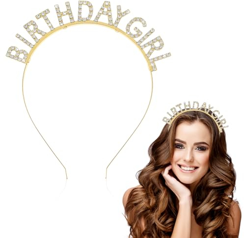 Birthday Girl Headband - Geburtstags-Krone für Frauen und Mädchen, Strass-Happy-Birthday-Zubehör, Tiara