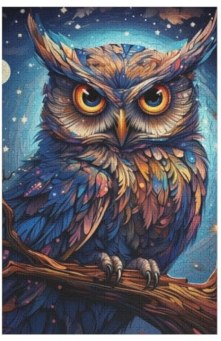 1000 Teile Puzzle Für Erwachsene, Eule -Puzzles, Kinder Holz-Puzzle, Kreatives Puzzle, Geschenk Für Freunde Und Familie (78×53cm)