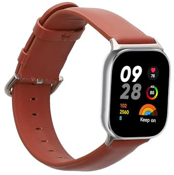 kwmobile Armband kompatibel mit Xiaomi Smart Band 8 Pro/Band 9 Pro/Redmi Watch 5 / Redmi Watch 4 - Echtleder Fitnesstracker Sportarmband Band