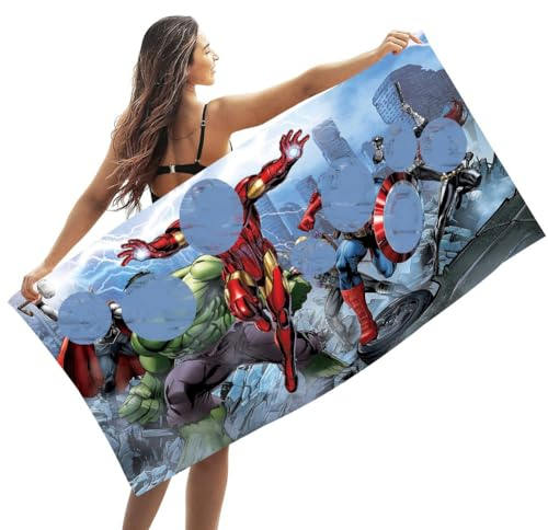 Aveengerrs Strandtücher, Supperherro Strandtuch für Kinder Mikrofaser Handtücher Badehandtuch Reisehandtuch Strand Badetuch Cartoon Schnell Trocknend Badetuch Reisen Schwimmen Duschtuch für Kinde