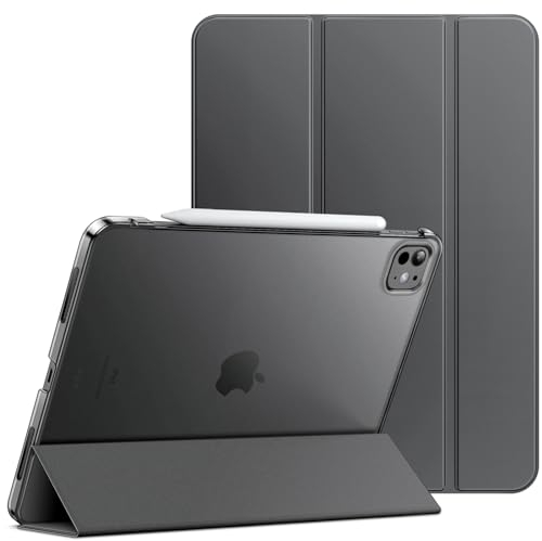 JETech Case for iPad Pro 11-Inch M4 2024 (5th Generation), Slim Stand Hard Back Shell Smart Cover with Auto Wake/Sleep (Space Gray)