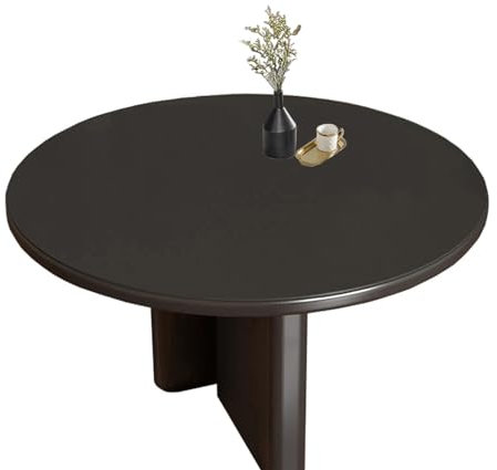 CIEEIN CIEHT PU Tischdecke Tischmatte Schreibtisch Tischfolie Rund Schutzfolie Tischfoli Tischschutz Matte Beideseiten Wasserdicht Schwarz+Grau Rund 90cm