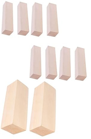 SEWACC 10 Tablones De Madera Naturales Diy Bloques De Madera Sin Terminar y Manualidades