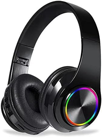 Bluetooth Headphones Over Ear,Wireless Headphones Over Ear, Foldable Wireless Lightweight Headset with Built-in HiFi Stereo Sound Noise Reduction Mic,FM, SD/TF for Online Class,Office, Phone, PC