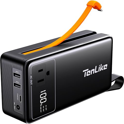 Estación de energía portátil de 99,9 Wh Banco de energía para camping, generador eléctrico pequeño, batería de litio grande con salida de enchufe de 110 V 120 W de CA de 60 W tipo C, respaldo para el