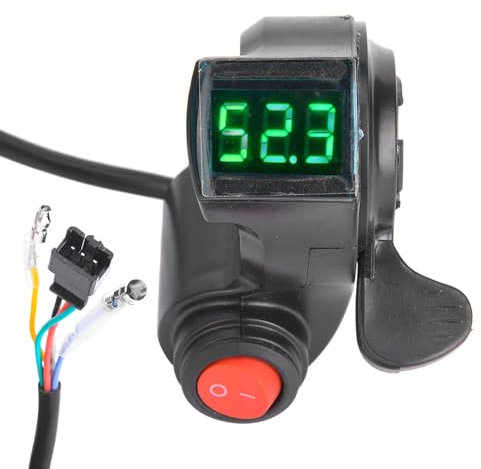 OPPWONG Fahrrad-Leistungsmesser, Fahrrad-Daumengas-LCD-Display, Digitaler Leistungsmesser, Radfahren, Radfahren, Leistungsmesser, Echtzeit-Digitalspannungsanzeige für Elektrofahrzeuge