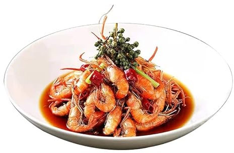 Platos de Fiesta Vajilla de cerámica blanca creativa china, plato hondo redondo for restaurante chino, plato for freír, plato caliente Plato de Postre(10.5inch)