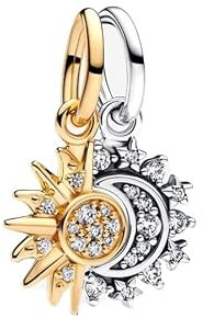 Feitery Compatible with Charms Pandora Armband Reisen Bead Teilbare Sonne & Mond Charms für Damen Herz Anhänger Meerestiere