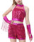 LOLANTA Tenue de Danse Filles, Costume Jazz à Paillettes Brillant pour Enfants, Tenue Hip Hop Street Dance pour Filles, Ensemble Haut Sans Manches et Short(Rose, 10-11 Ans, 150)