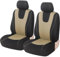 JZWJNFYY Coprisedili Auto Coprisedile per Alfa Romeo 147 156 166 Set Confortevole Traspirante Protezione per Sedili Completo di Accessori Interni,2 Front Seats Beige