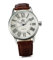 Homoyoyo Herren Automatik Mechanische Armbanduhr Mit PU Band Weiße Ziffern Silbernes Gehäuse Braunes Armband Modell Sewor Automatische Datumsanzeige Herrenuhr
