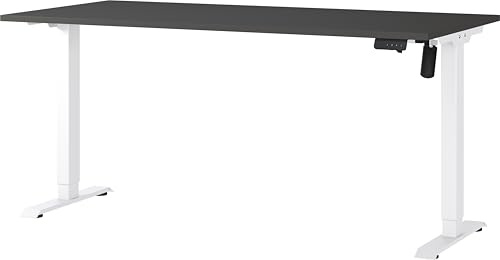 Germania Schreibtisch 8024-569, in Graphit/Weiß, elektr. höhenverstellbar, 160 x 119 x 80 cm (BxHxT)