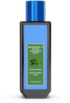 Anti Dandruff Hair Oil with Neem & Tea Tree – Ayurvedic Non-Sticky Hair Oil for Dry Scalp & Flaky Dandruff, 12 Herbs, 100ml