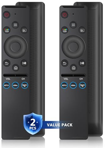 【Pack of 2】for Samsung Smart TV Remote Control Replacement with 3 Shortcuts | Universal Remote for All Samsung TVs 2015-2025 All Crystal UHD, Frame, Curved, QLED, OLED,Neo QLED Smart TVs- No Setup Needed