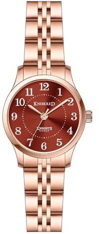 KNISKRED Montre Facile à Lire pour Femmes avec Bande en Acier Inoxydable Solide Montre à Robe pour Dames Resistante à l'eau