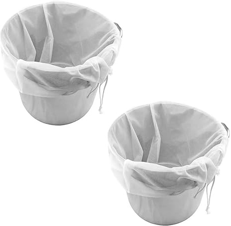 2pcs 26 inches * 22 inches Drawstring Straining Bags for Straining Home Brew Bag Wine Jam Fruits Nut Milk and Yogurt ，Reusable (2 pcs)