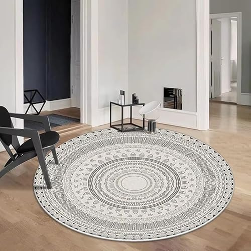 JGGXHM Runder Teppich „Whorl Light Luxury Low-Flore“ für Wohnzimmer, Arbeitszimmer, Computerstuhl, Schlafzimmer, Bettvorleger (70 cm)